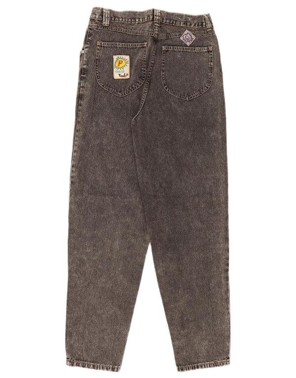 Vingar Womens High Waist Tapered Jeans W32 L32 Grey Cotton