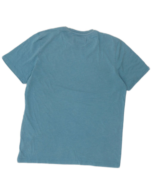 Lyle & Scott Mens T-Shirt Top Medium Blue Flecked Cotton