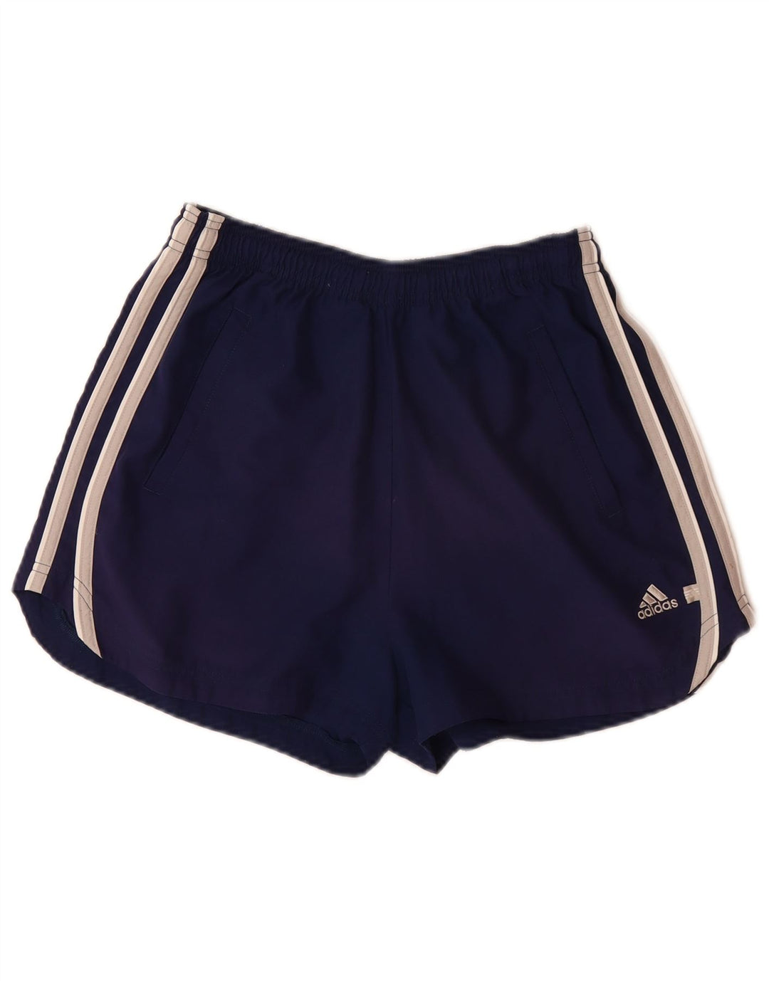 ADIDAS Womens Sport Shorts UK 12 Medium  Navy Blue Polyester