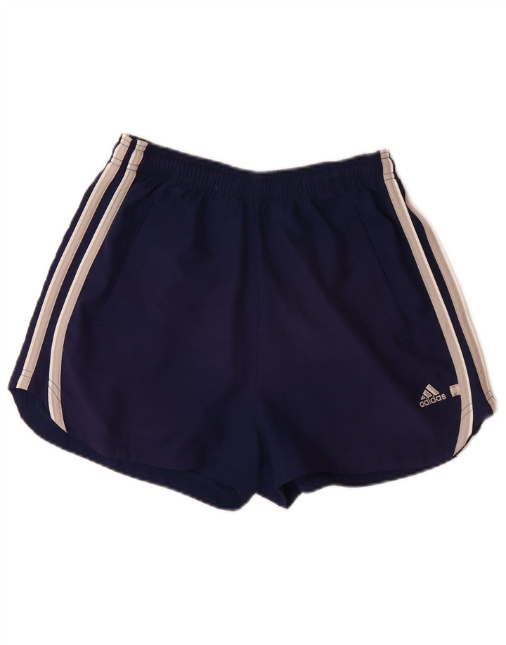 ADIDAS Womens Sport Shorts UK 12 Medium  Navy Blue Polyester