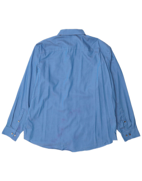 Calvin Klein Mens Regular Fit Shirt Size 17 XL Blue Spotted Cotton