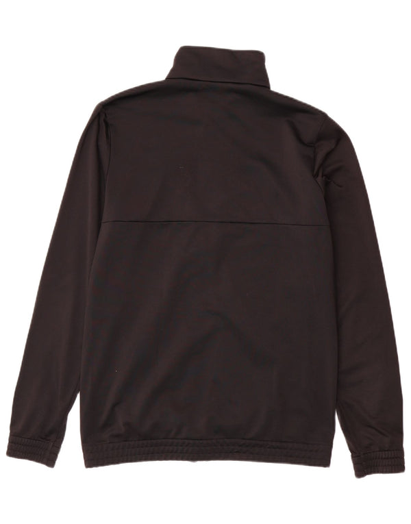 ADIDAS Boys Tracksuit Top Jacket 14-15 Years Black Colourblock