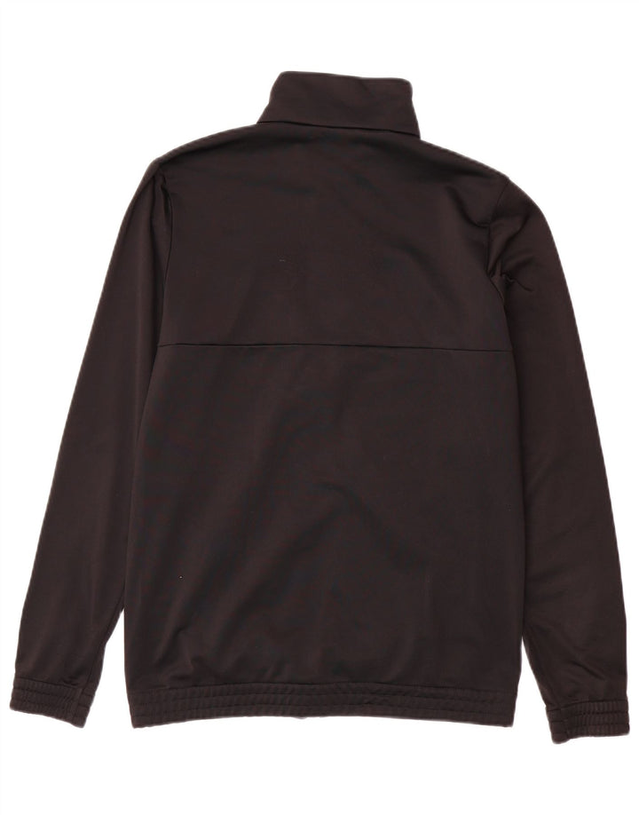 ADIDAS Boys Tracksuit Top Jacket 14-15 Years Black Colourblock