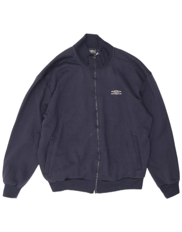 Umbro Mens Tracksuit Top Jacket Large Navy Blue Polyester