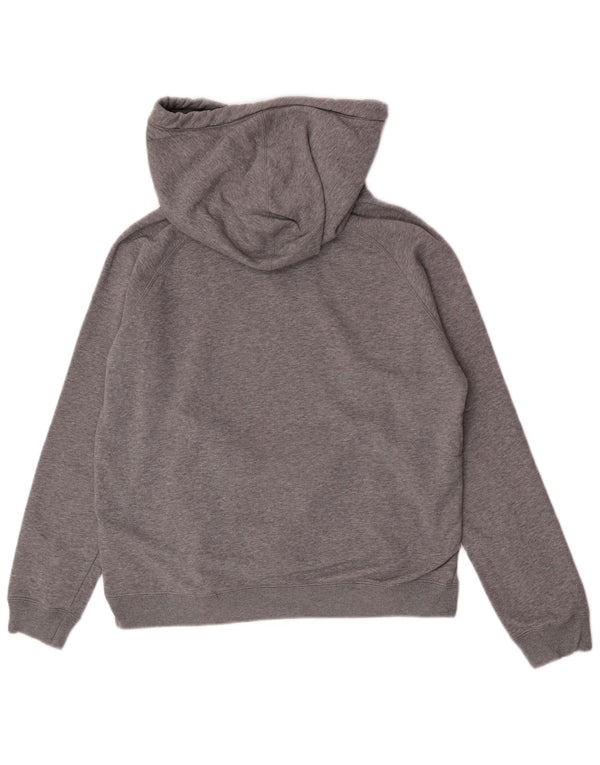 Nike Womens Hoodie Jumper UK 16 Large Grey Flecked Cotton