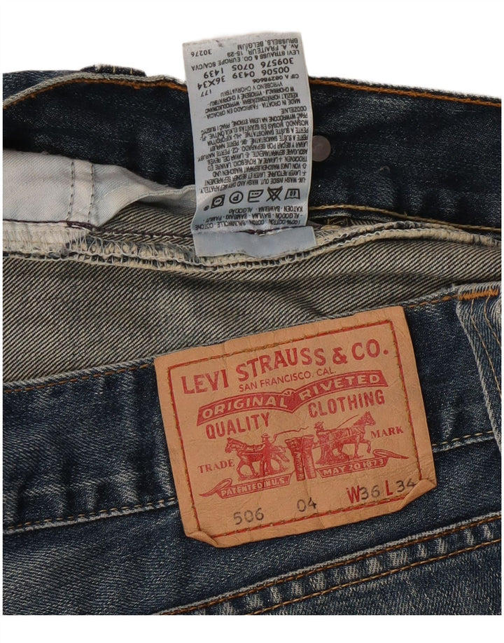 LEVI'S Mens 506 Straight Jeans W36 L34  Blue Cotton