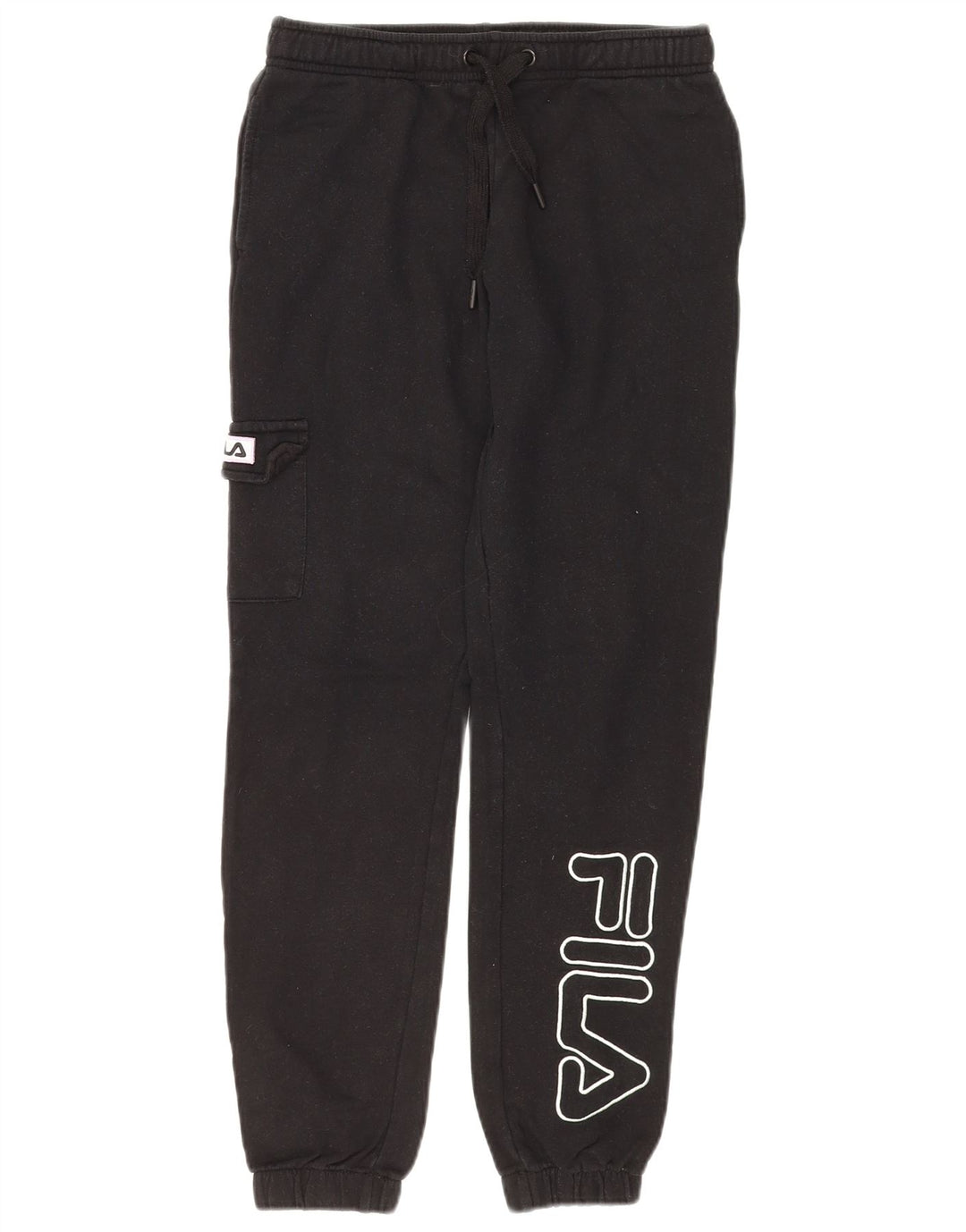 FILA Girls Graphic Cargo Tracksuit Trousers Joggers 13-14 Years Black