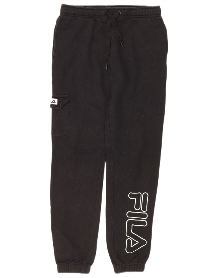 FILA Girls Graphic Cargo Tracksuit Trousers Joggers 13-14 Years Black