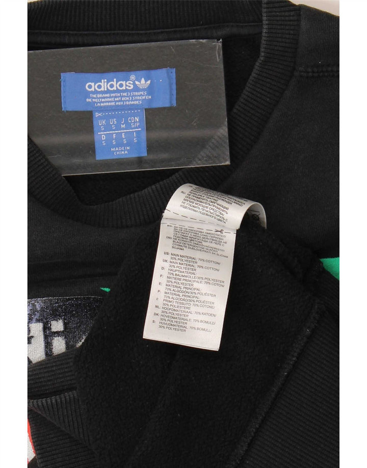 Adidas Mens Graphic Sweatshirt Jumper Small Black Cotton