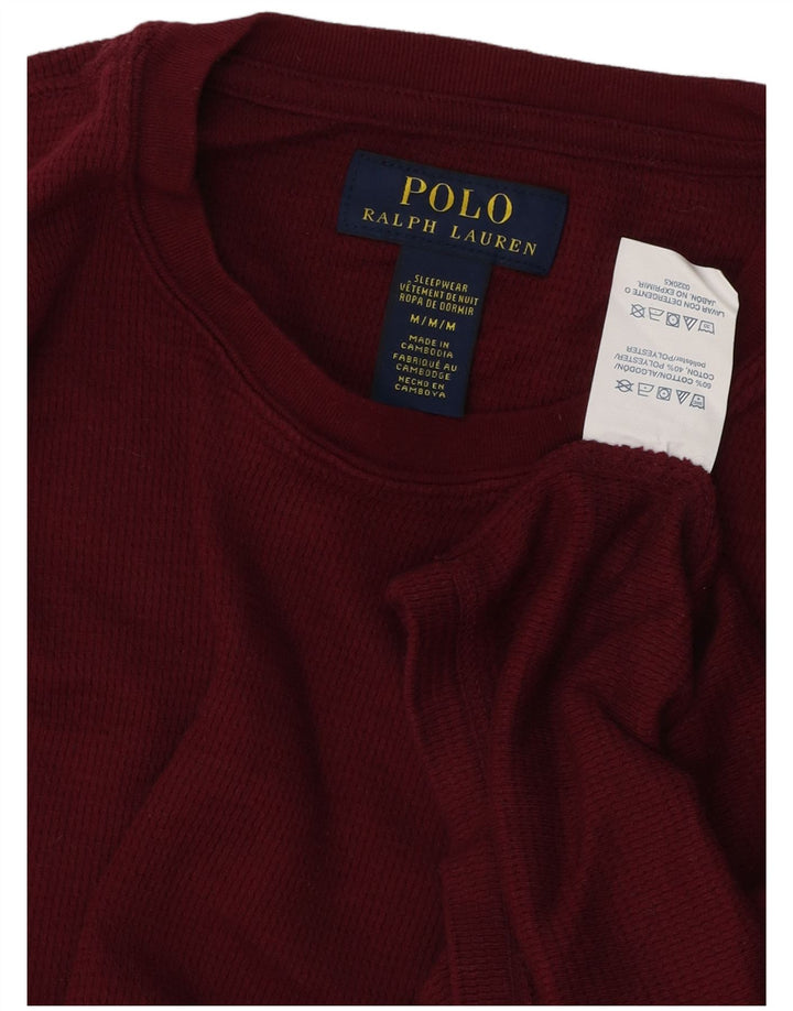 POLO RALPH LAUREN Mens Top Long Sleeve Medium Maroon Cotton