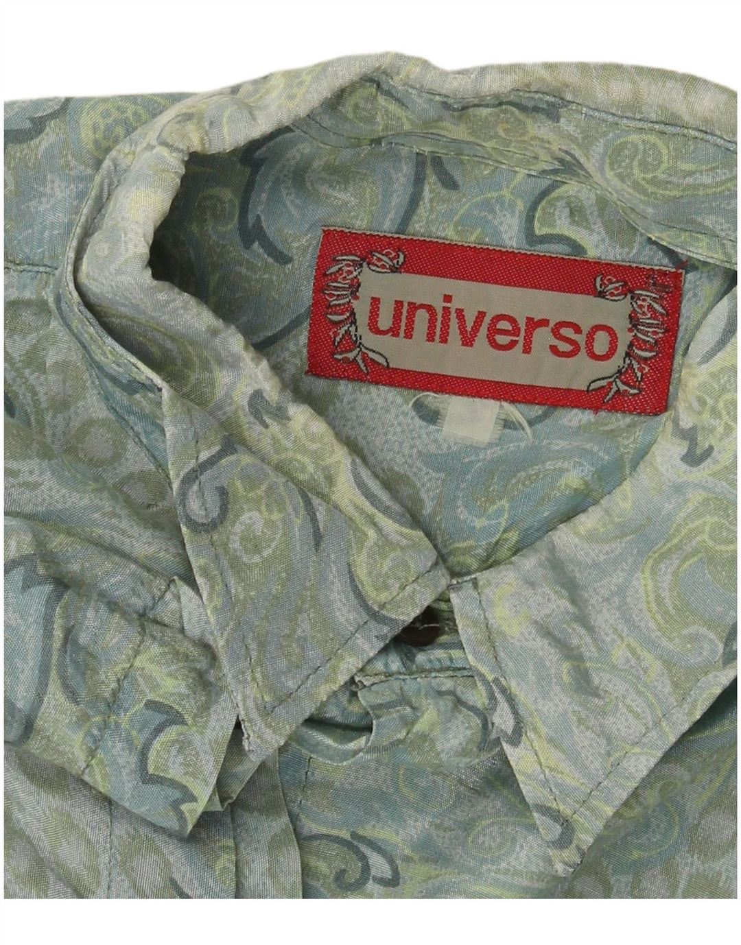 Vintage Mens Short Sleeve Shirt XL Blue Paisley