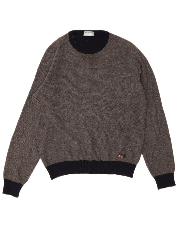 Harmont & Blaine Womens Crew Neck Jumper Sweater UK 14 Medium Grey