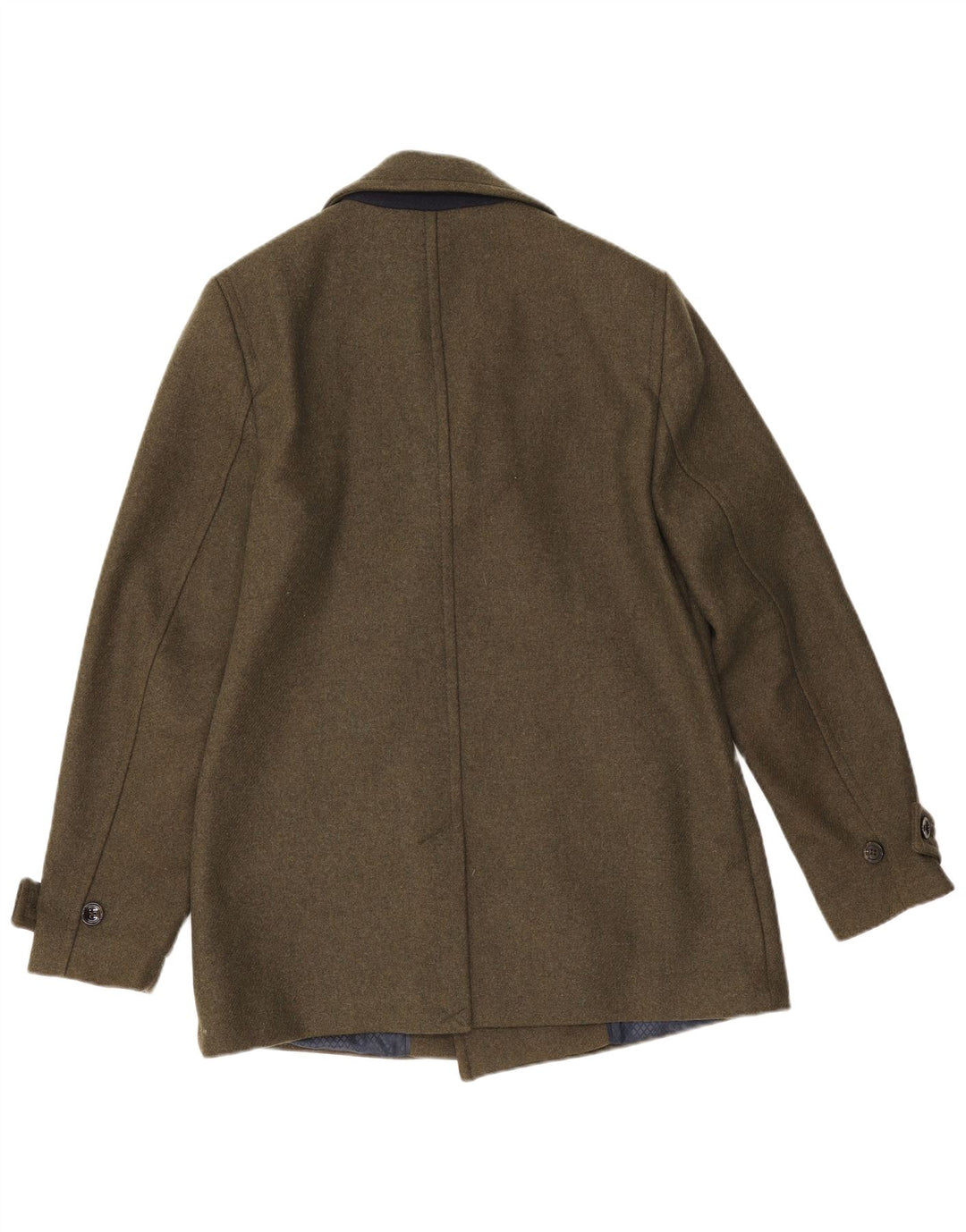Ted Baker Mens Pea Coat Size 4 Large Khaki Wool