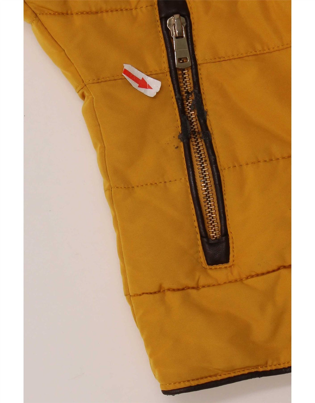Zara Womens Crop Hooded Padded Jacket UK 10 Small Yellow Polyester
