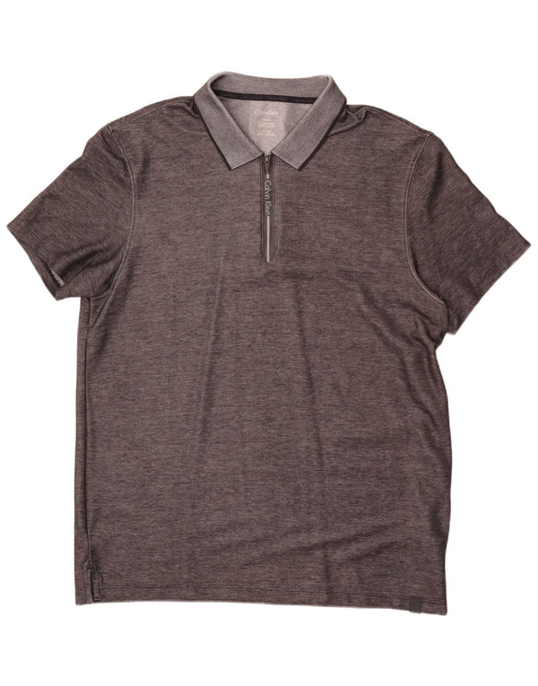 Calvin Klein Mens Polo Shirt XL Grey Flecked