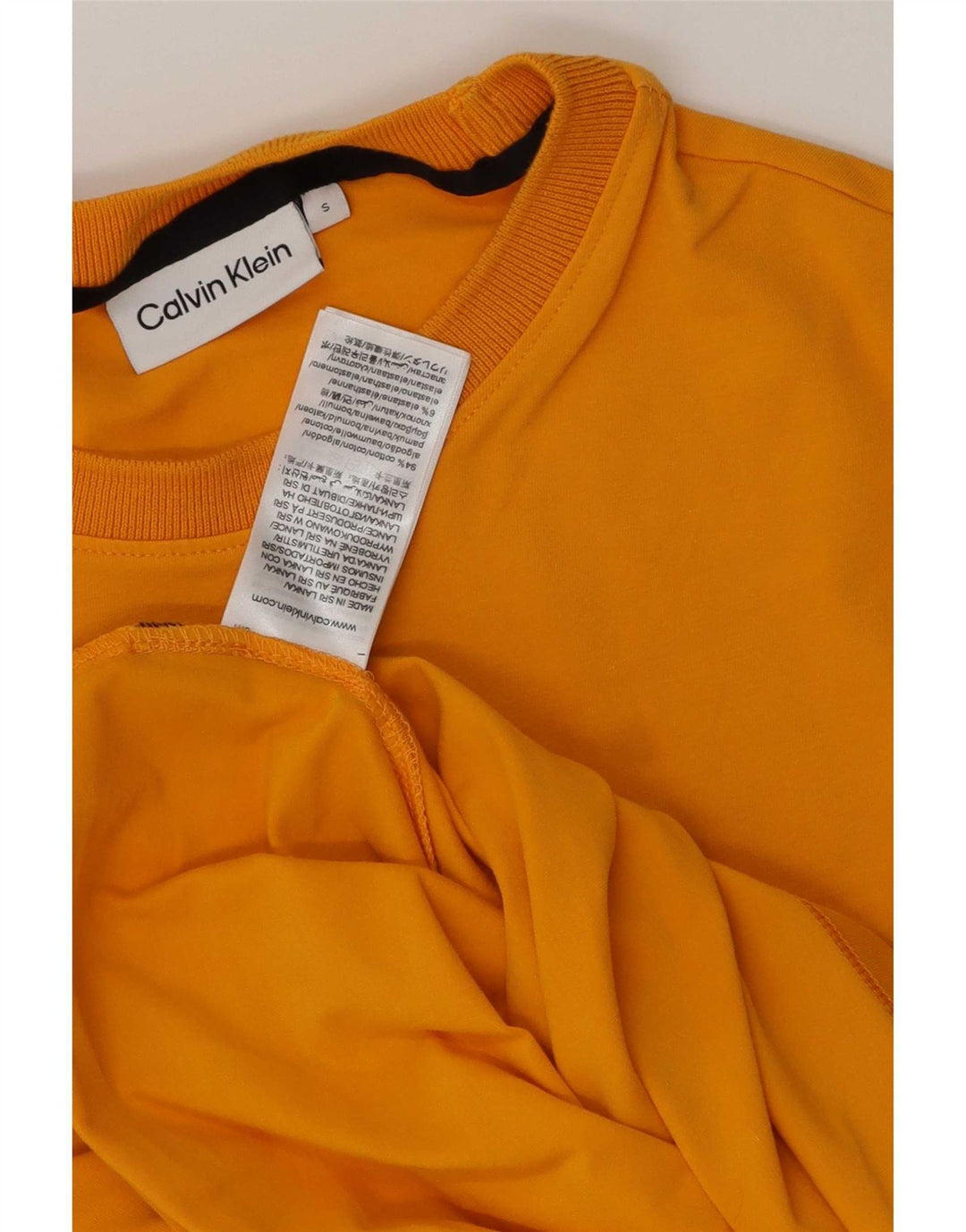 Calvin Klein Mens T-Shirt Top Small Orange Cotton