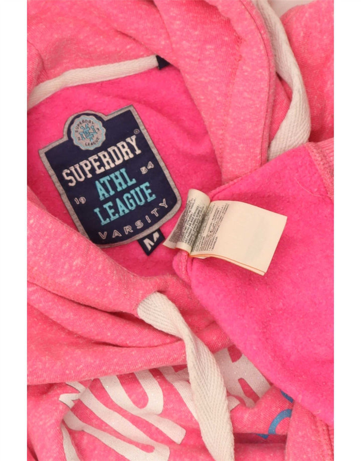Superdry Womens Graphic Hoodie Jumper UK 14 Medium Pink Polyester
