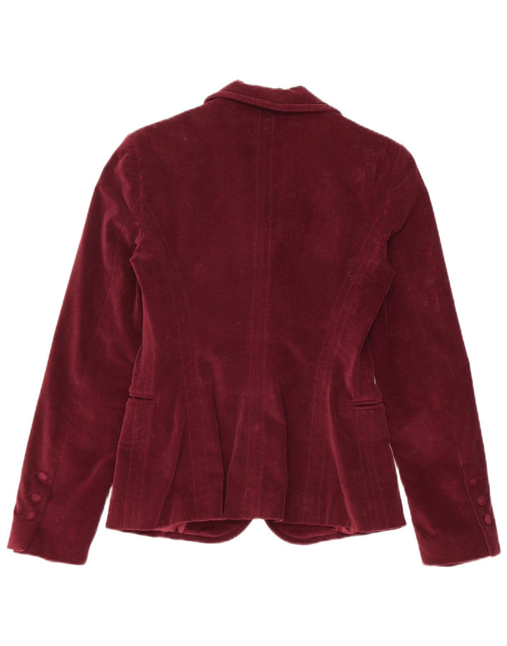 Blugirl Blumarine Womens 1 Button Blazer Jacket IT 42 Medium Burgundy