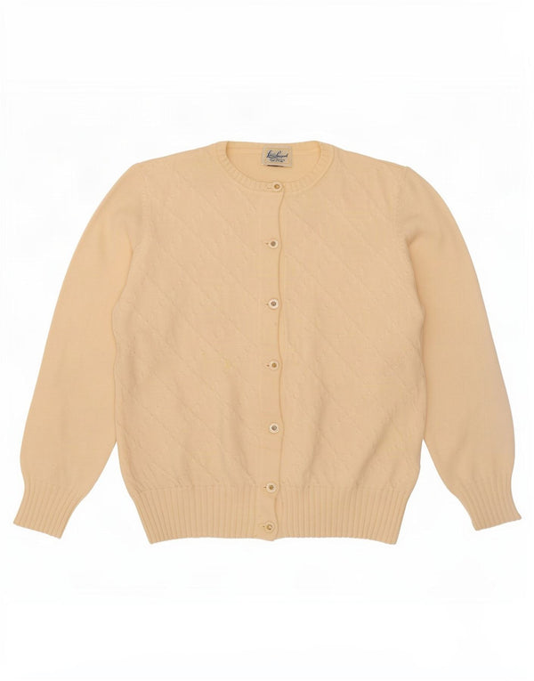 Luisa Spagnoli Womens Cardigan Sweater UK 16 Large Beige Virgin Wool