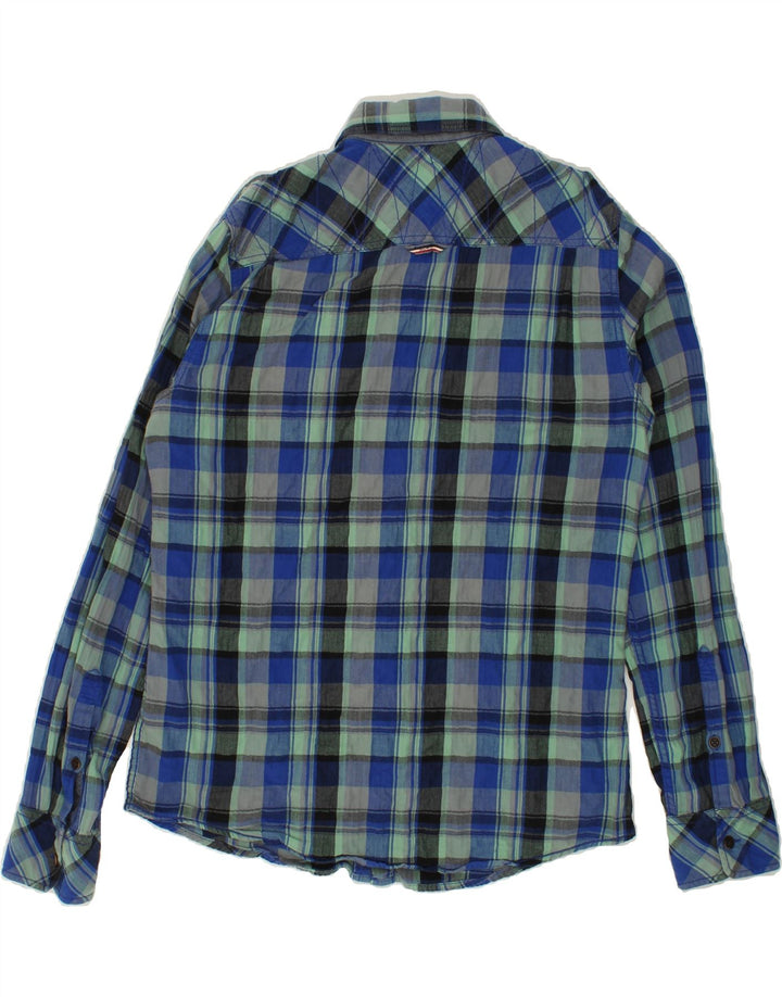 TOMMY HILFIGER Mens Shirt Medium Blue Check Cotton Vintage Tommy Hilfiger and Second-Hand Tommy Hilfiger from Messina Hembry 