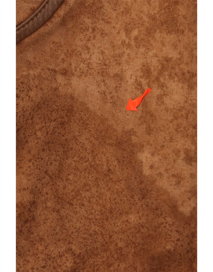 VINTAGE Womens Oversized Shearling Coat IT 44 Medium Brown Shearling