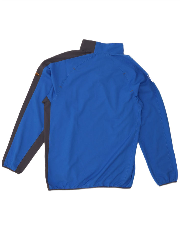 PUMA Mens Graphic Zip Neck Pullover Tracksuit Top Small Blue Colourblock