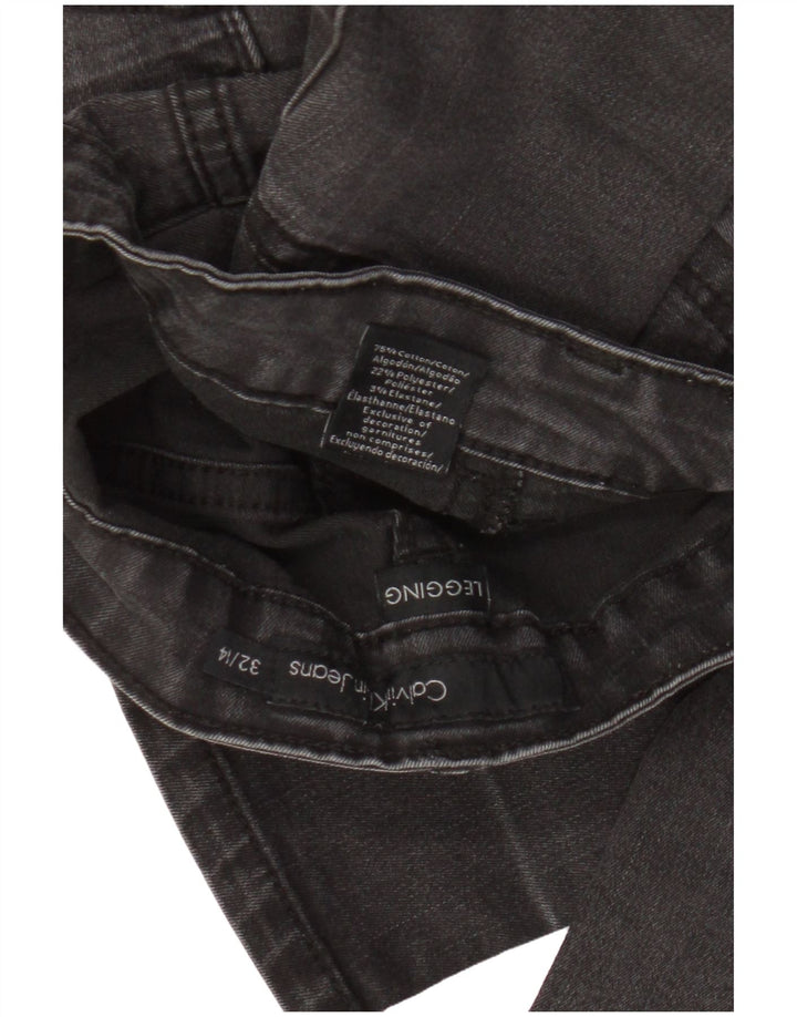 Calvin Klein Womens Legging Jeans US 14 Large W32 L30 Grey Cotton
