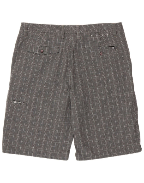 Hurley Mens Chino Shorts W36 Large Grey Houndstooth Polyester