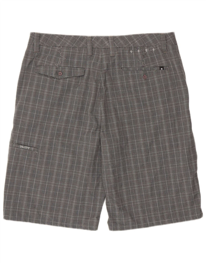 Hurley Mens Chino Shorts W36 Large Grey Houndstooth Polyester