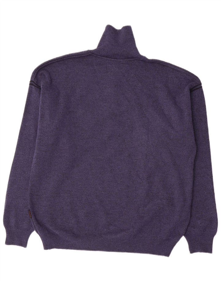 Il Granchio Mens Zip Neck Jumper Sweater Medium Navy Blue Wool