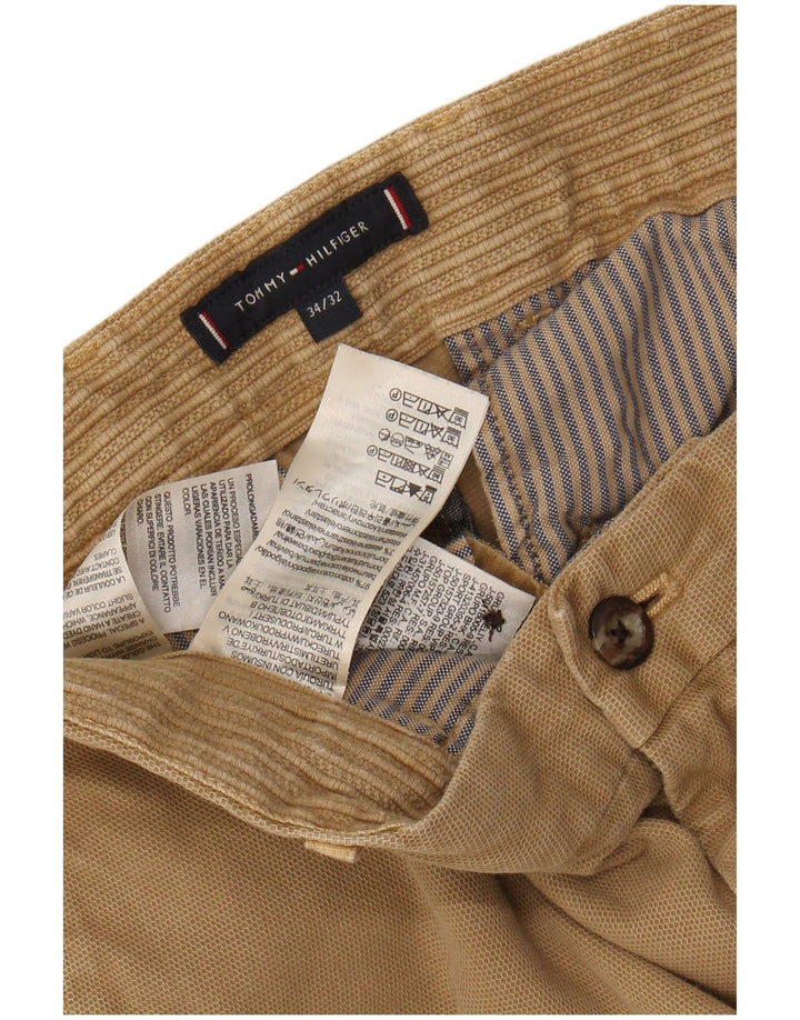 TOMMY HILFIGER Mens Slim Chino Trousers W34 L28 Beige Cotton