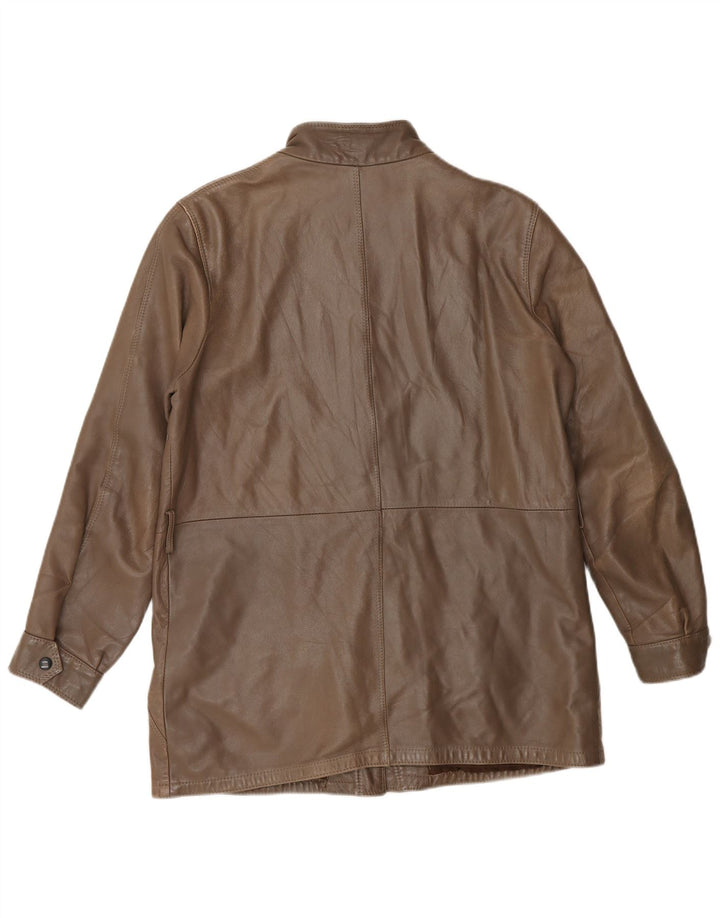Cristiano Di Thiene Womens Leather Jacket UK 14 Medium Brown Leather