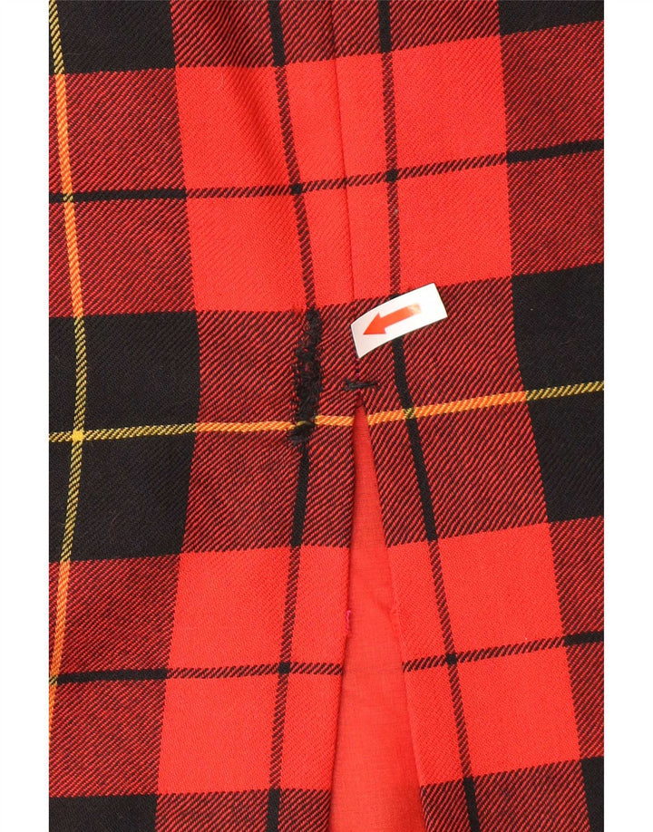 Vintage Womens Pencil Skirt W30 Medium Red Check