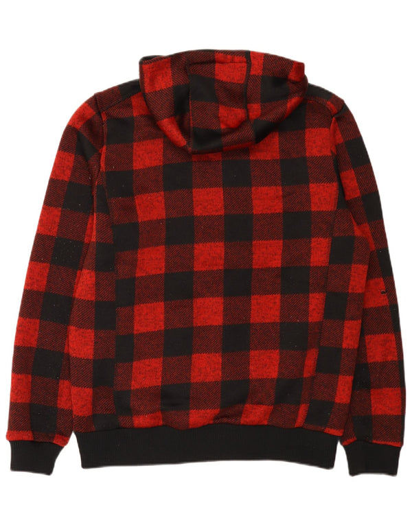 Mountain Warehouse Mens Sherpa Zip Hoodie Sweater Medium Red Gingham