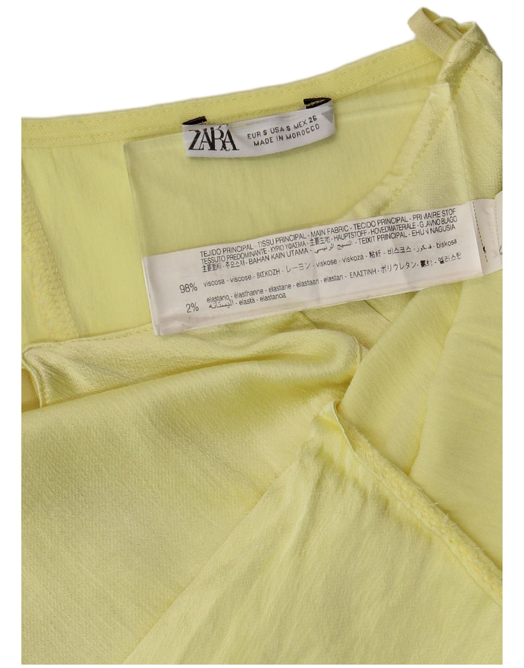 ZARA Womens Slip Dress UK 8 Small Yellow Viscose