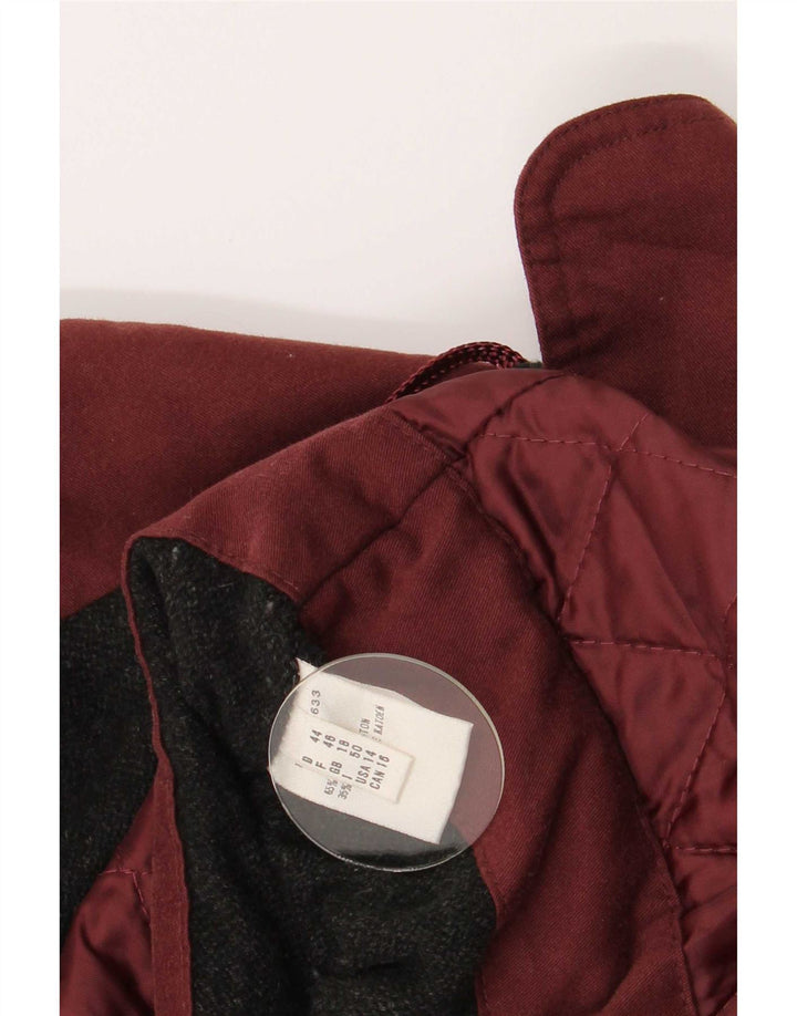 Vintage Womens Oversized Windbreaker Coat UK 18 XL Burgundy Polyester