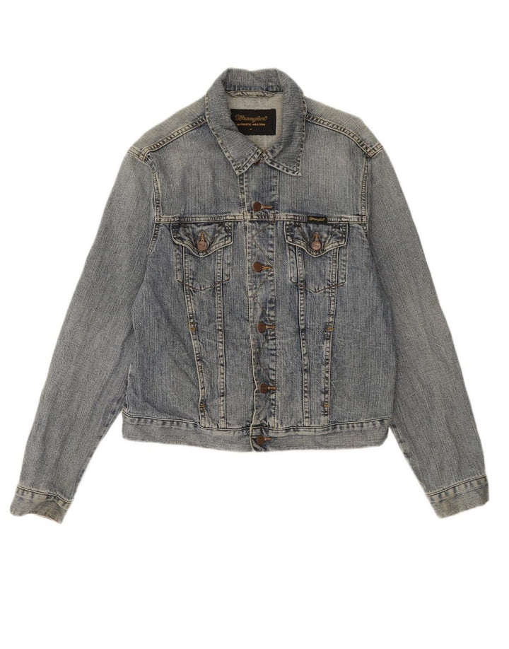 WRANGLER Mens Western Denim Jacket UK 38 Medium Blue Cotton