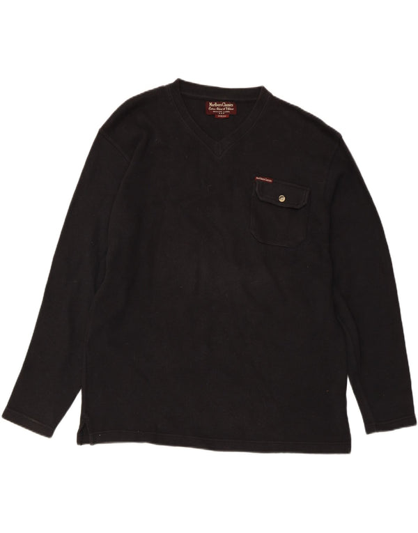 Marlboro Classics Mens Top Long Sleeve Medium Black Cotton