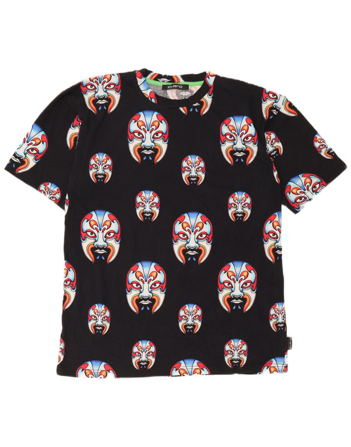 Custo Barcelona Mens Graphic T-Shirt Top Medium Black Cotton