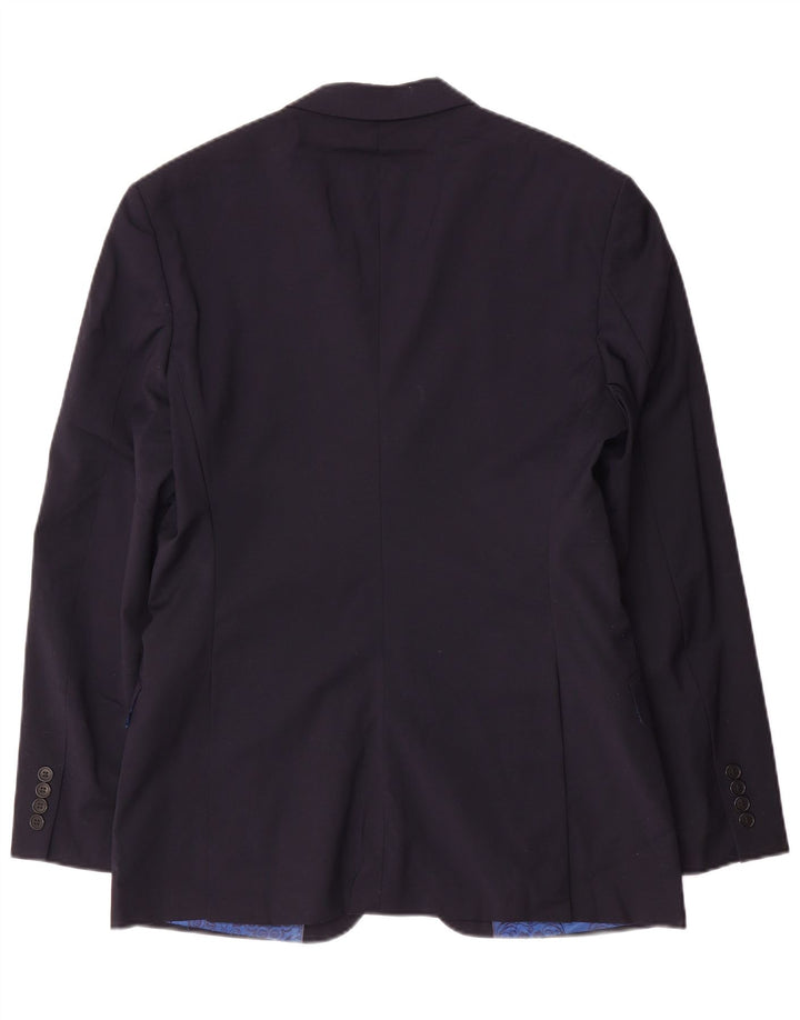 Ted Baker Mens 2 Button Blazer Jacket US 40 Large Navy Blue Wool