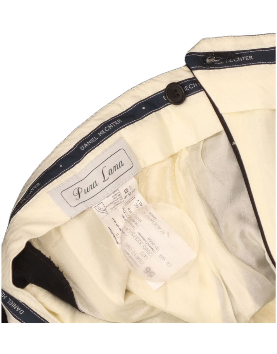 Daniel Hechter Mens Pegged Suit Trousers IT 56 3XL W38 L28 Black Wool