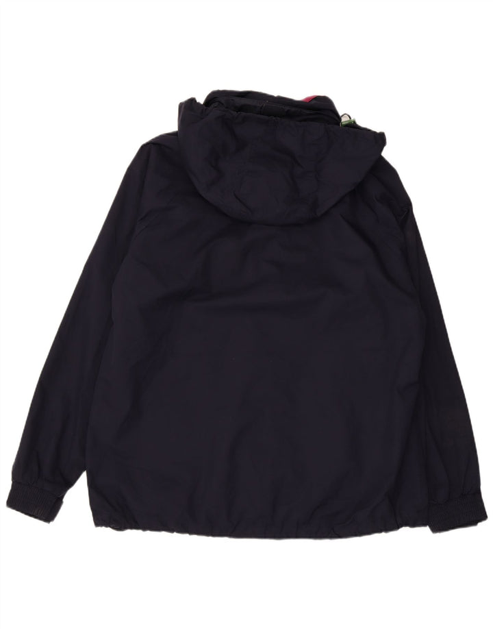 JOULES Womens Hooded Windbreaker Jacket UK 16 Large Navy Blue Polyester