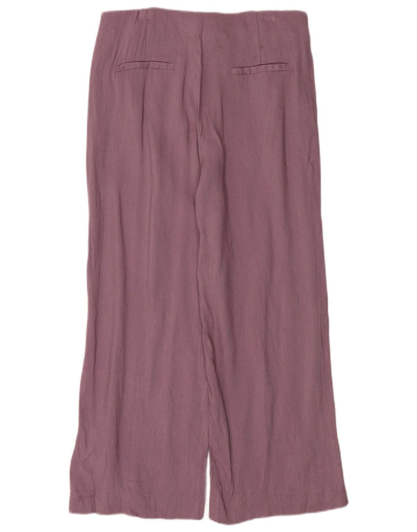 Massimo Dutti Womens Wide Leg Chino Trousers EU 40 Medium W30 L26 Purple
