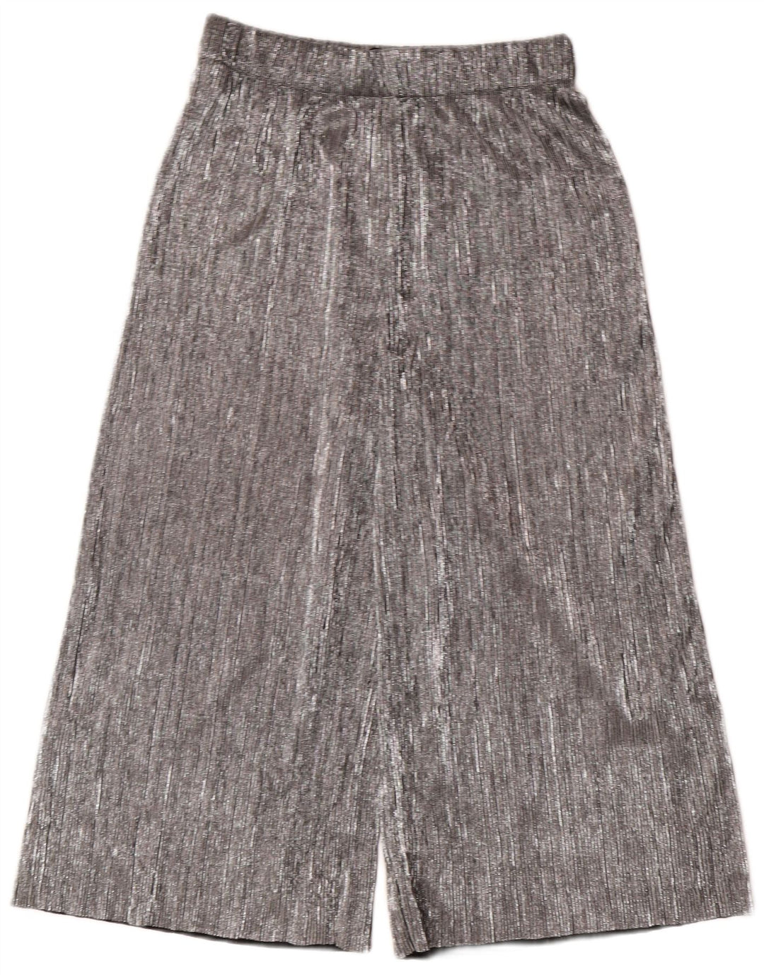 ZARA Womens Wide Leg Capri Trousers XS W24 L20  Silver Polyester