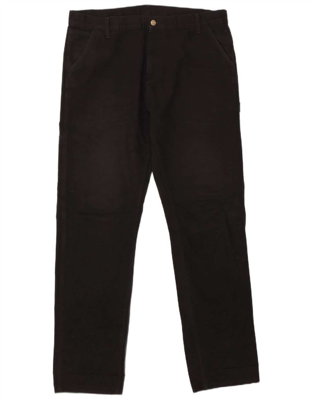 CARHARTT Mens Straight Cargo Trousers W36 L34 Black Polyester