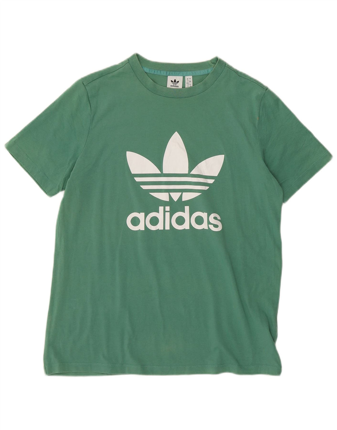 ADIDAS Womens Graphic T-Shirt Top UK 16 Large  Green Cotton