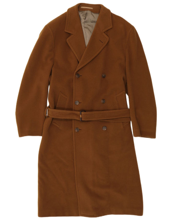 VINTAGE Mens Double Breasted Coat UK 38 Medium Brown
