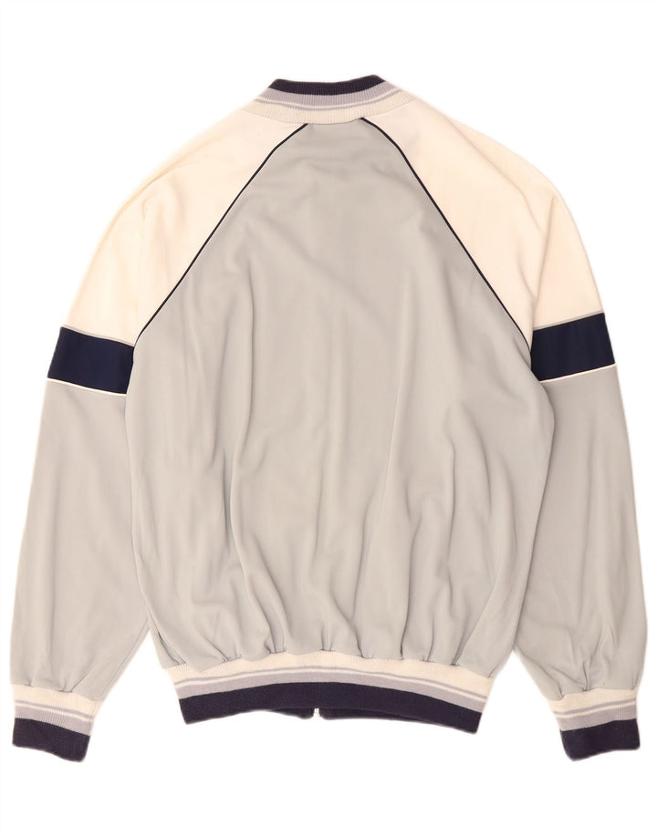 Vintage Mens Tracksuit Top Jacket IT 52 Large Grey Colourblock