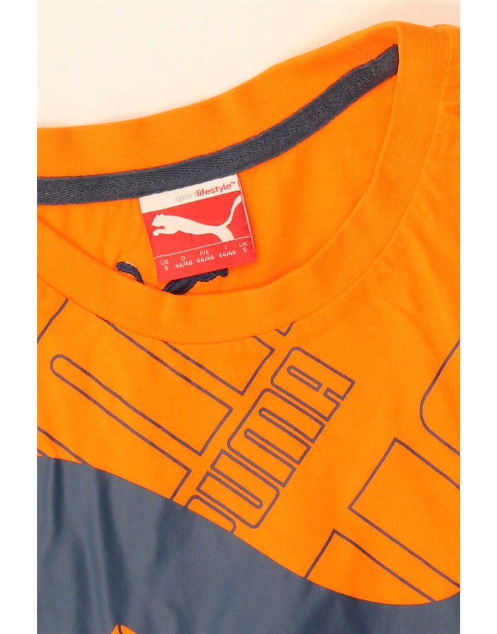Puma Mens Graphic T-Shirt Top Small Orange