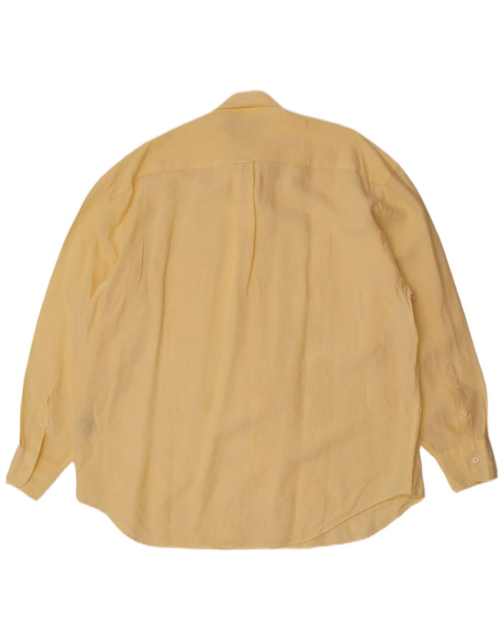 Nautica Mens Shirt XL Yellow Linen